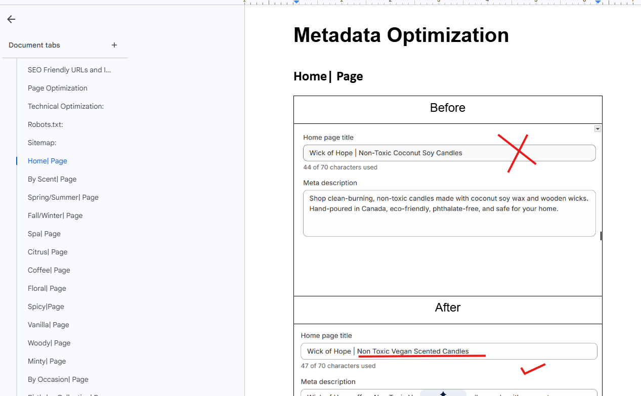On-page SEO fix